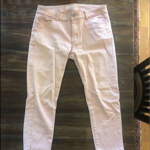 Light pink distressed jeans